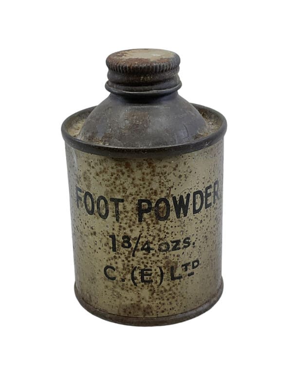 WW2 British Army Foot Powder Tin 1 3/4 Ounces with Contents