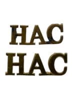 WW1 British BEF HAC Honourable Artillery Company Shoulder Titles Insignia Pair