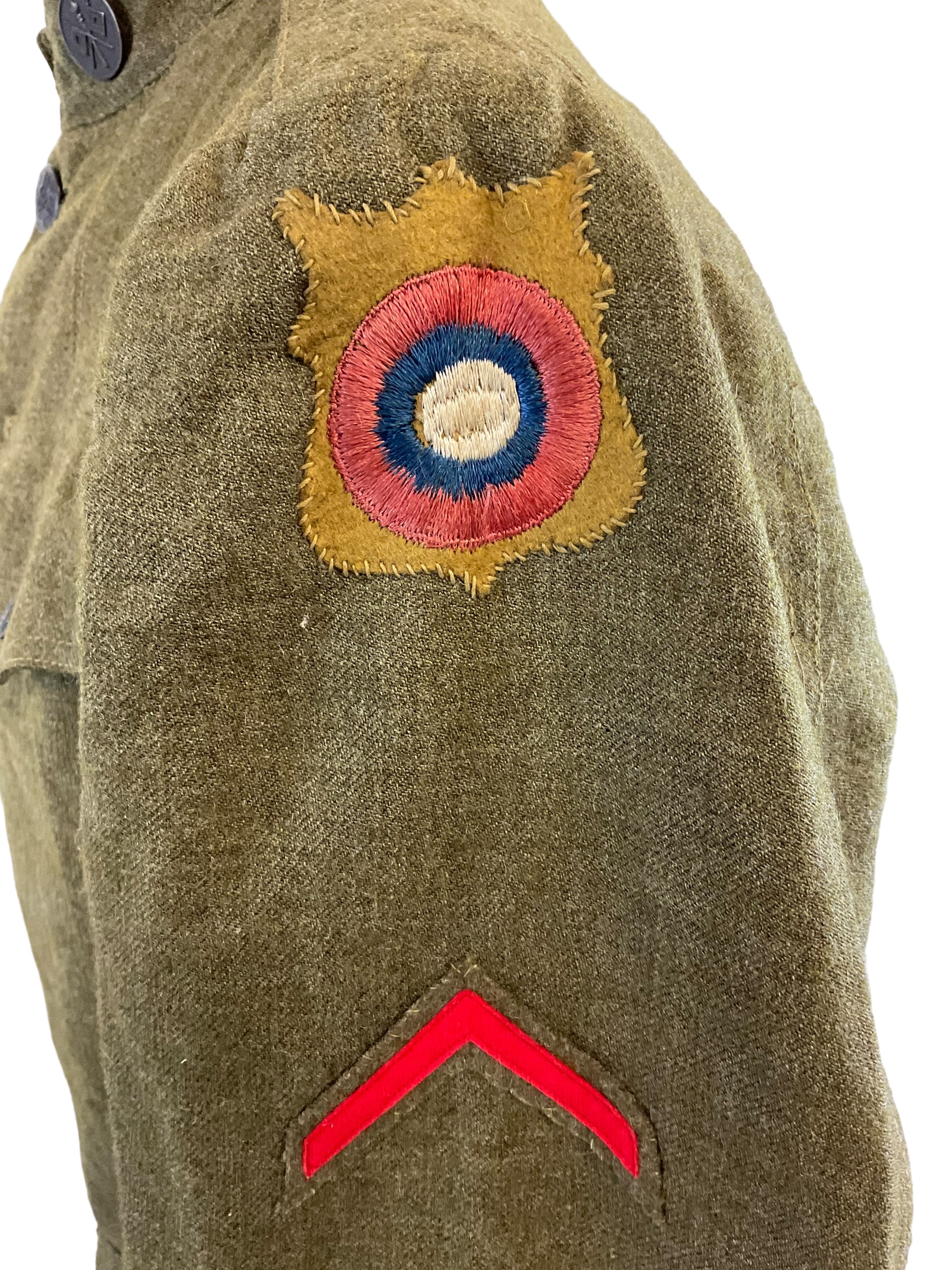 WW1 US AEF Air Service Corporal Signals Collar Disc Other Ranks Tunic Initialed WW1 US AEF Air Service Corporal Signals Collar Disc Other Ranks Tunic Initialed