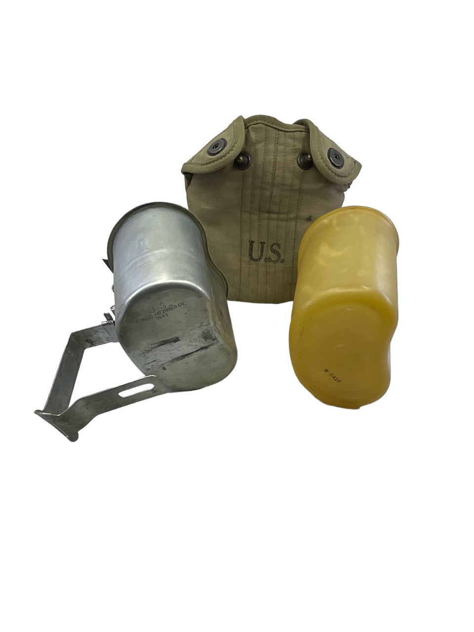 WW2 US Army Experimental Ethocel Canteen Complete 1943 Dated MATCHED SET WW2 US Army Experimental Ethocel Canteen Complete 1943 Dated MATCHED SET