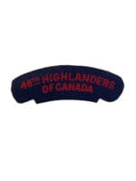 WW2 Canadian 48th Highlanders of Canada Canvas Shoulder Title Insignia Single