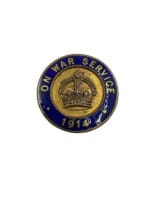 WW1 British BEF On War Service 1914 Lapel Badge