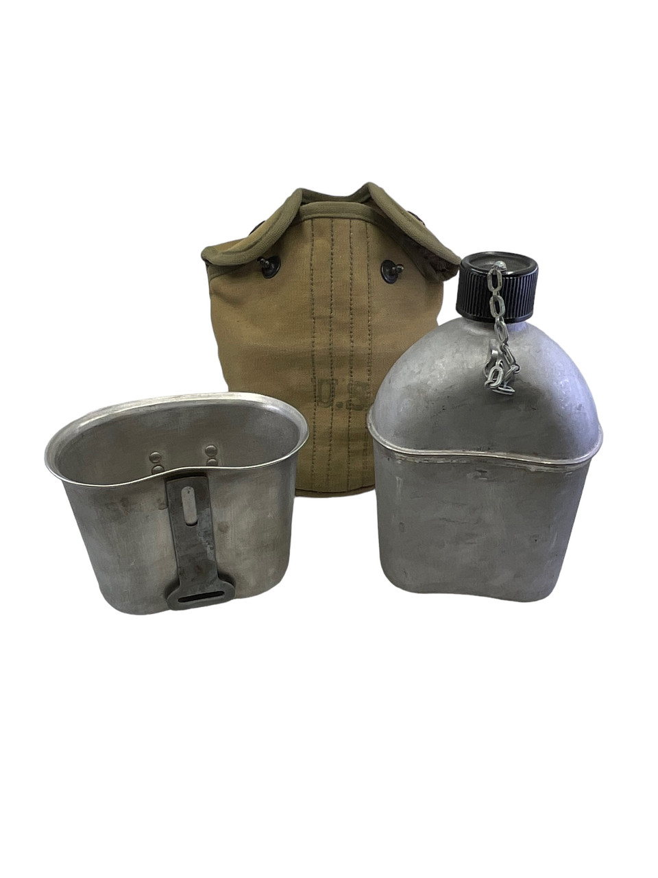 WW2 US Army Canteen Complete Set With British Made Cover Dated 1944 WW2 US Army Canteen Complete Set With British Made Cover Dated 1944