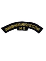 WW2 Canadian Cameron Highlanders of Ottawa MG British Made Starch Back Shoulder Title Insignia Single