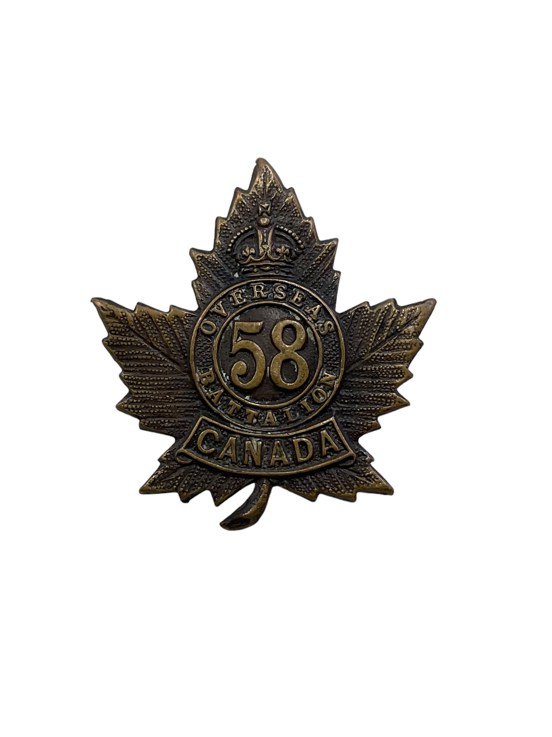WW1 Canadian CEF 58th Battalion Collar Insignia Single WW1 Canadian CEF 58th Battalion Collar Insignia Single