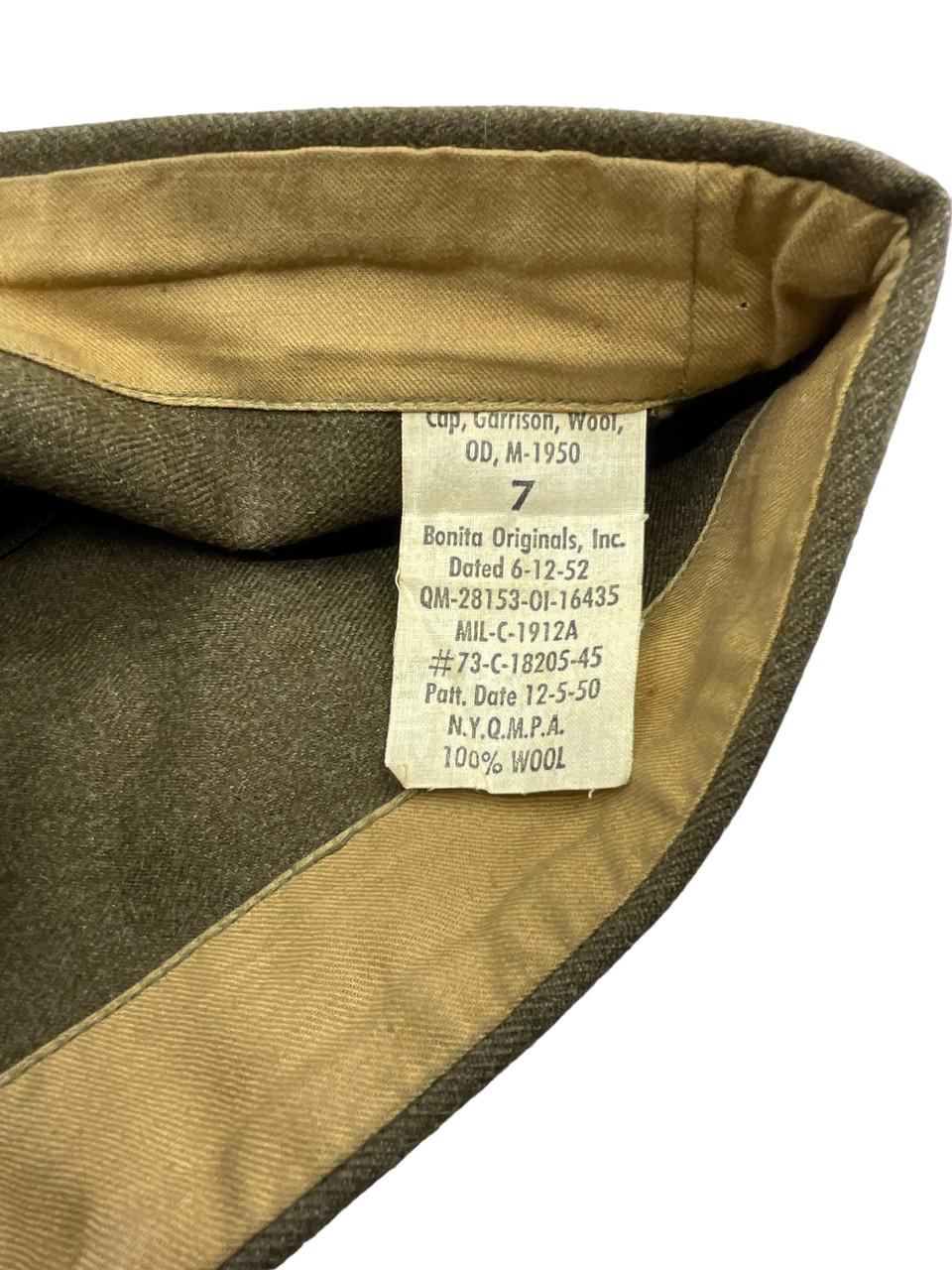 US Army Artillery Garrison Cap 1948 Dated Size 7 US Army Artillery Garrison Cap 1948 Dated Size 7