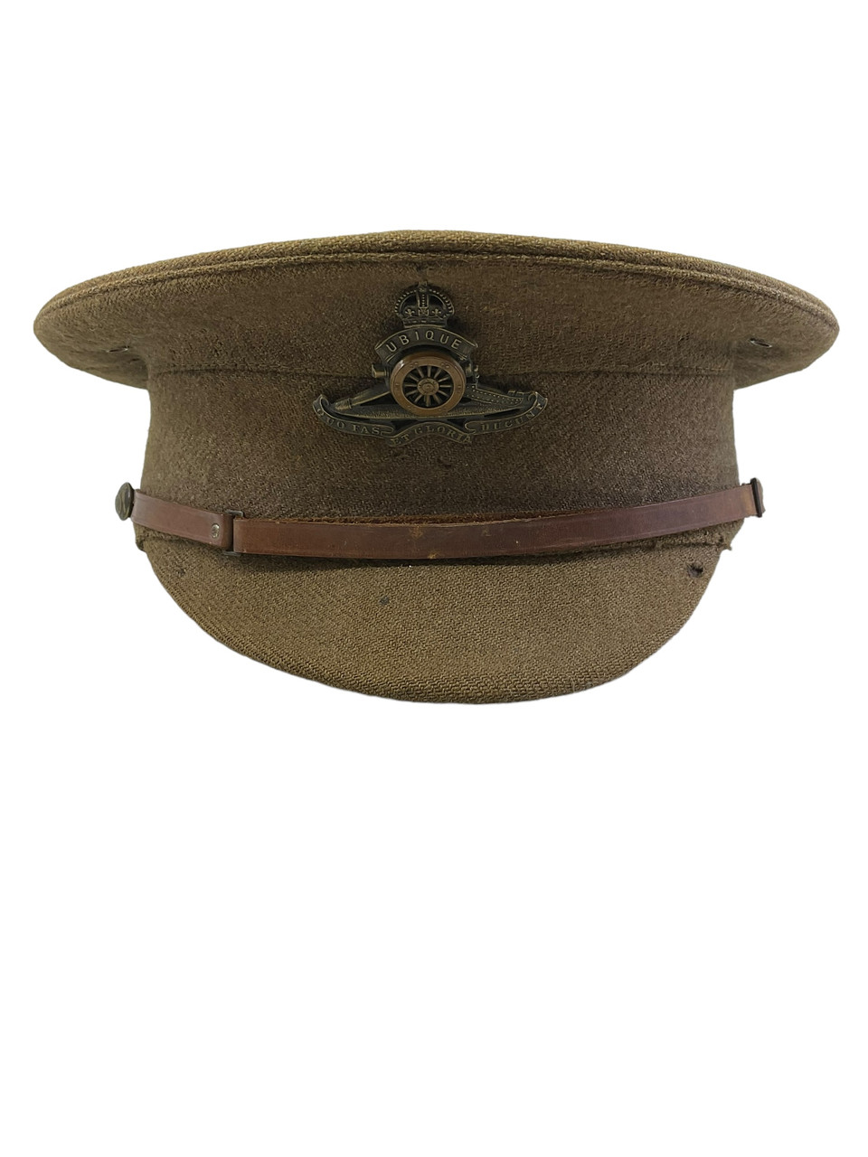 WW1 Canadian CEF 1902 Pattern Other Ranks CFA Artillery Peak Cap Hat Size 7 C Broad Arrowed WW1 Canadian CEF 1902 Pattern Other Ranks CFA Artillery Peak Cap Hat Size 7 C Broad Arrowed