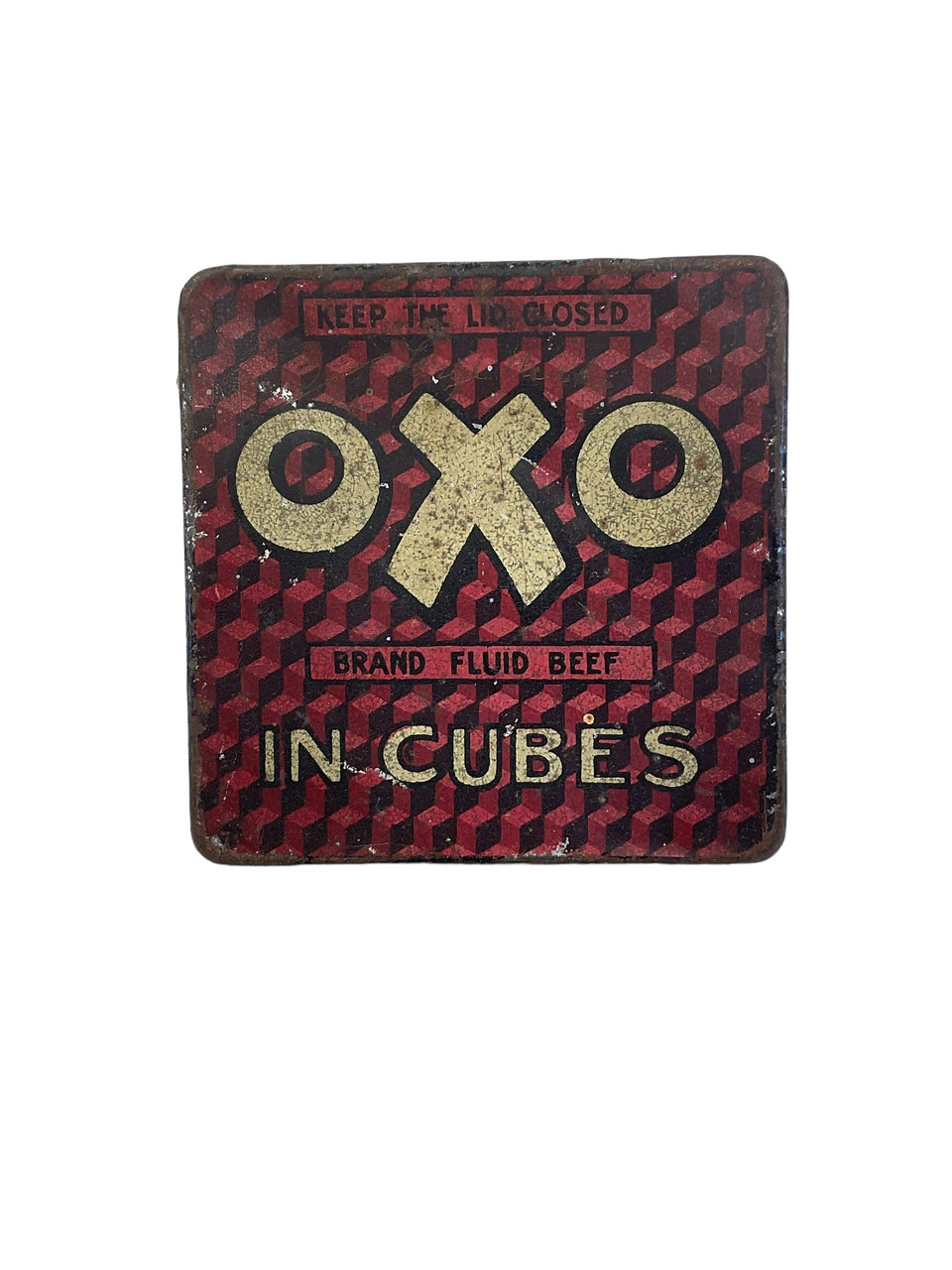 WW1 British BEF OXO in Cubes Tin Square Large NO CONTENTS WW1 British BEF OXO in Cubes Tin Square Large NO CONTENTS