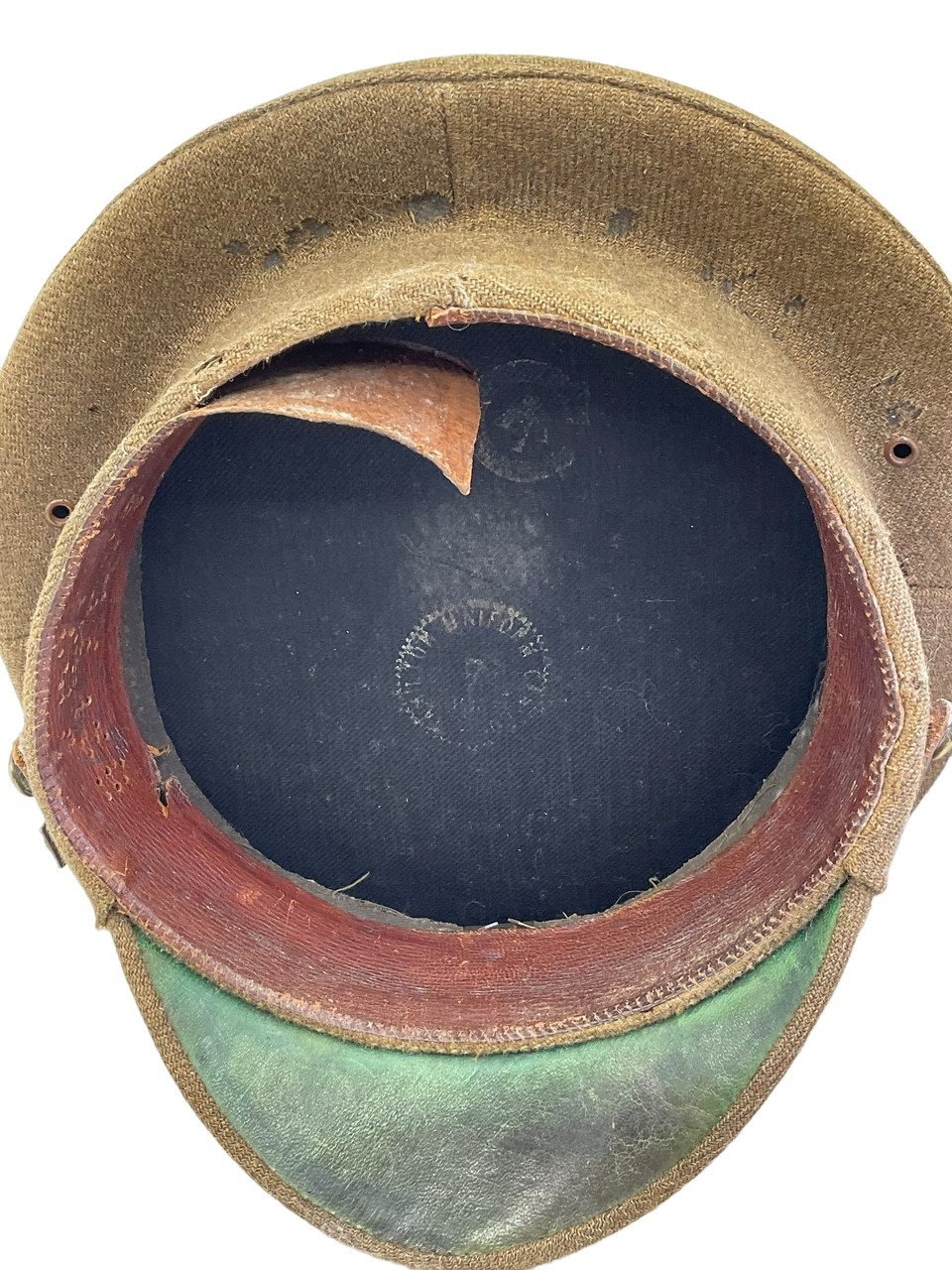 WW1 Canadian CEF 1902 Pattern Other Ranks CFA Artillery Peak Cap Hat Size 7 C Broad Arrowed WW1 Canadian CEF 1902 Pattern Other Ranks CFA Artillery Peak Cap Hat Size 7 C Broad Arrowed