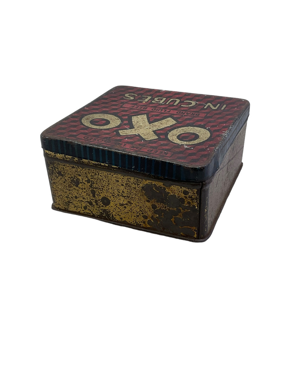 WW1 British BEF OXO in Cubes Tin Square Large NO CONTENTS WW1 British BEF OXO in Cubes Tin Square Large NO CONTENTS