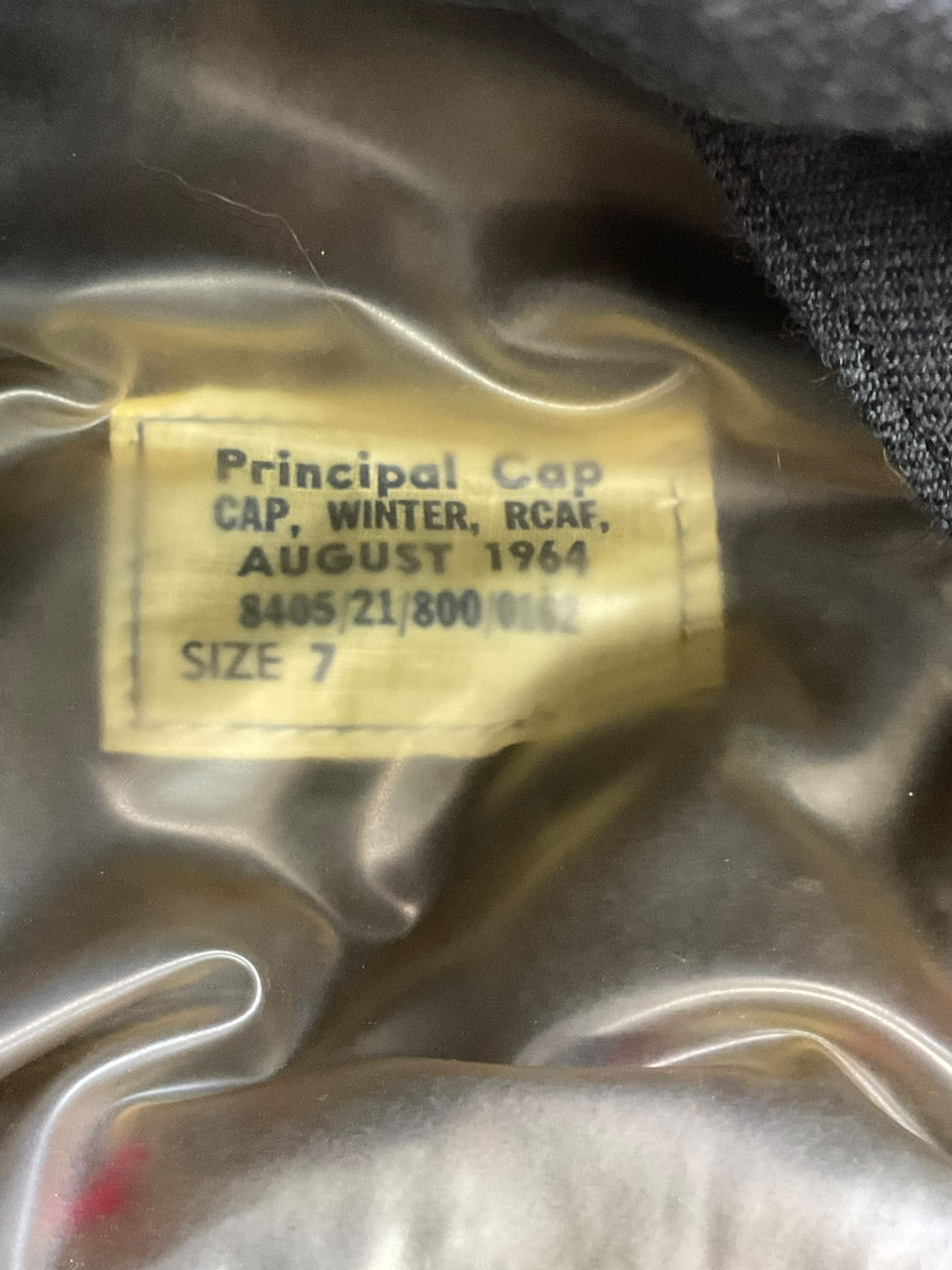 Canadian RCAF Winter Blue Cap Size 7 Dated 1964 with Insignia Canadian RCAF Winter Blue Cap Size 7 Dated 1964 with Insignia