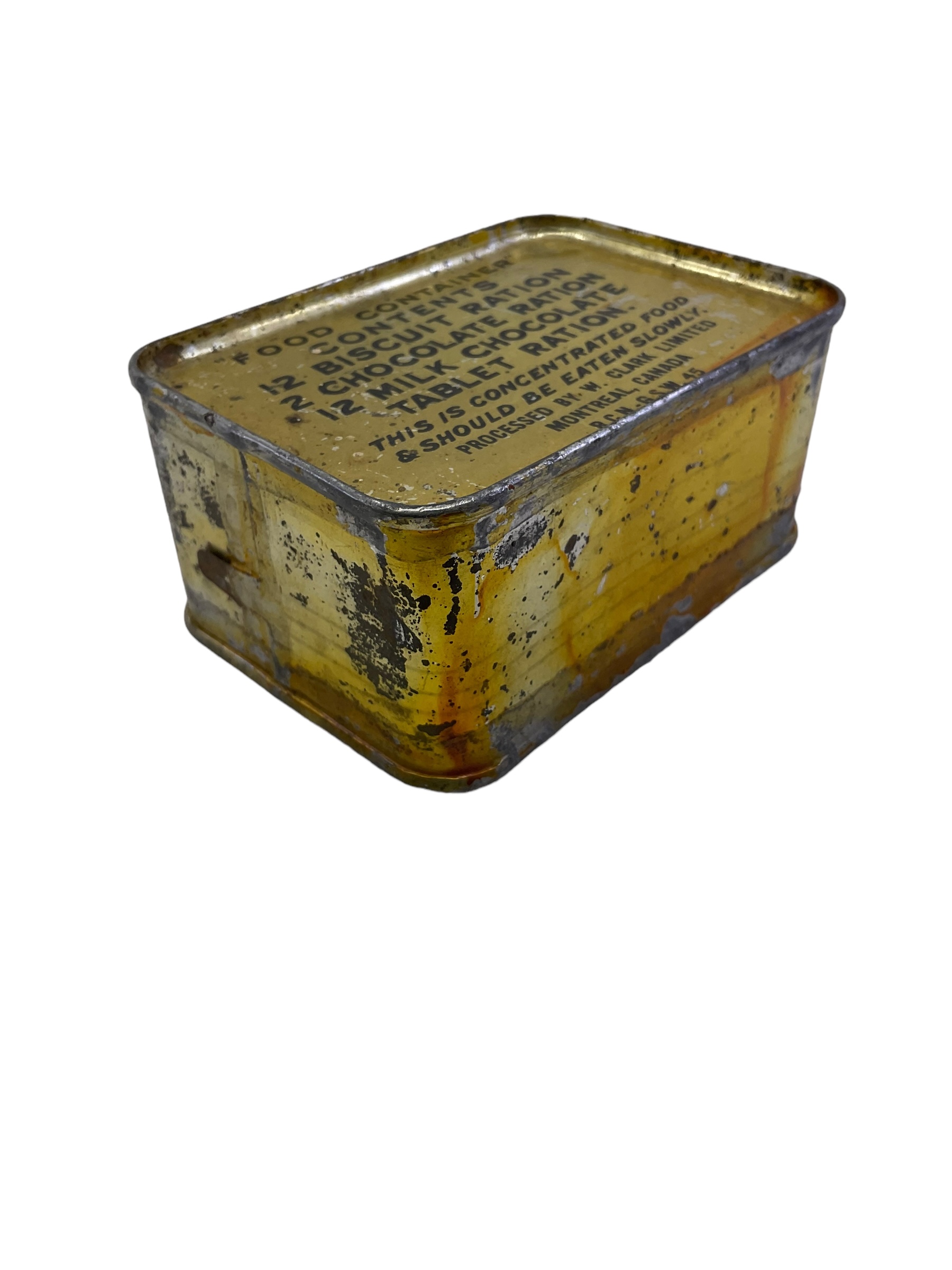WW2 Canadian Navy RCN Ration Tin with Contents WW2 Canadian Navy RCN Ration Tin with Contents