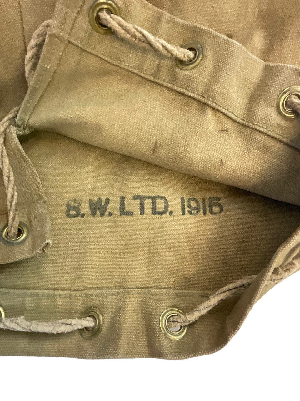 WW1 Canadian CEF 8th Reserve Battalion Named Duffle Bag C Broad Arrowed 1915 Dated WW1 Canadian CEF 8th Reserve Battalion Named Duffle Bag C Broad Arrowed 1915 Dated