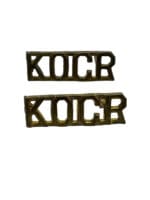 WW2 Canadian Kings Own Calgary Regiment Brass Shoulder Titles Insignia Pair