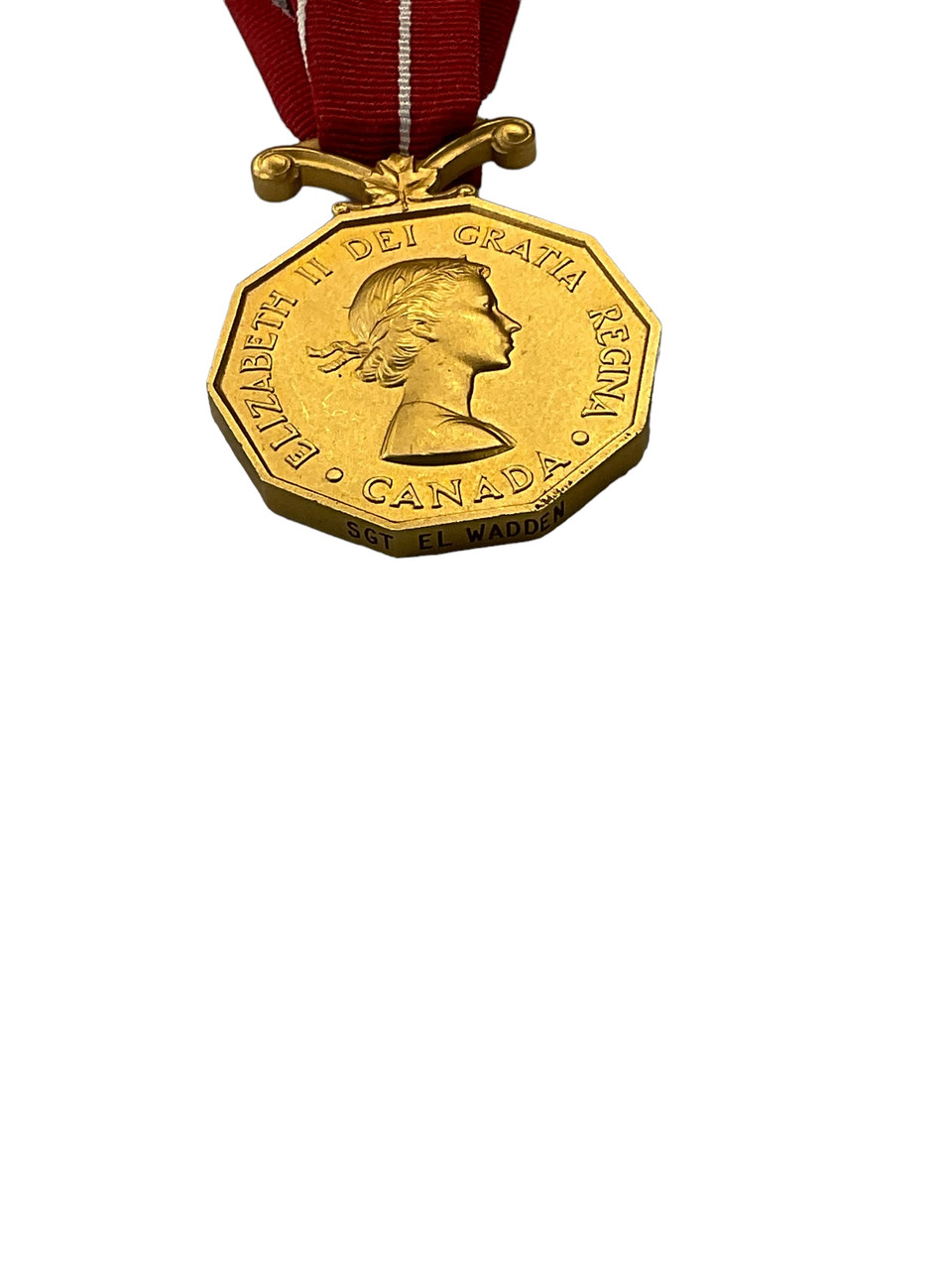 Canadian Forces Decoration CD Long Service Medal Full Size Sgt EL Wadden Canadian Forces Decoration CD Long Service Medal Full Size Sgt EL Wadden