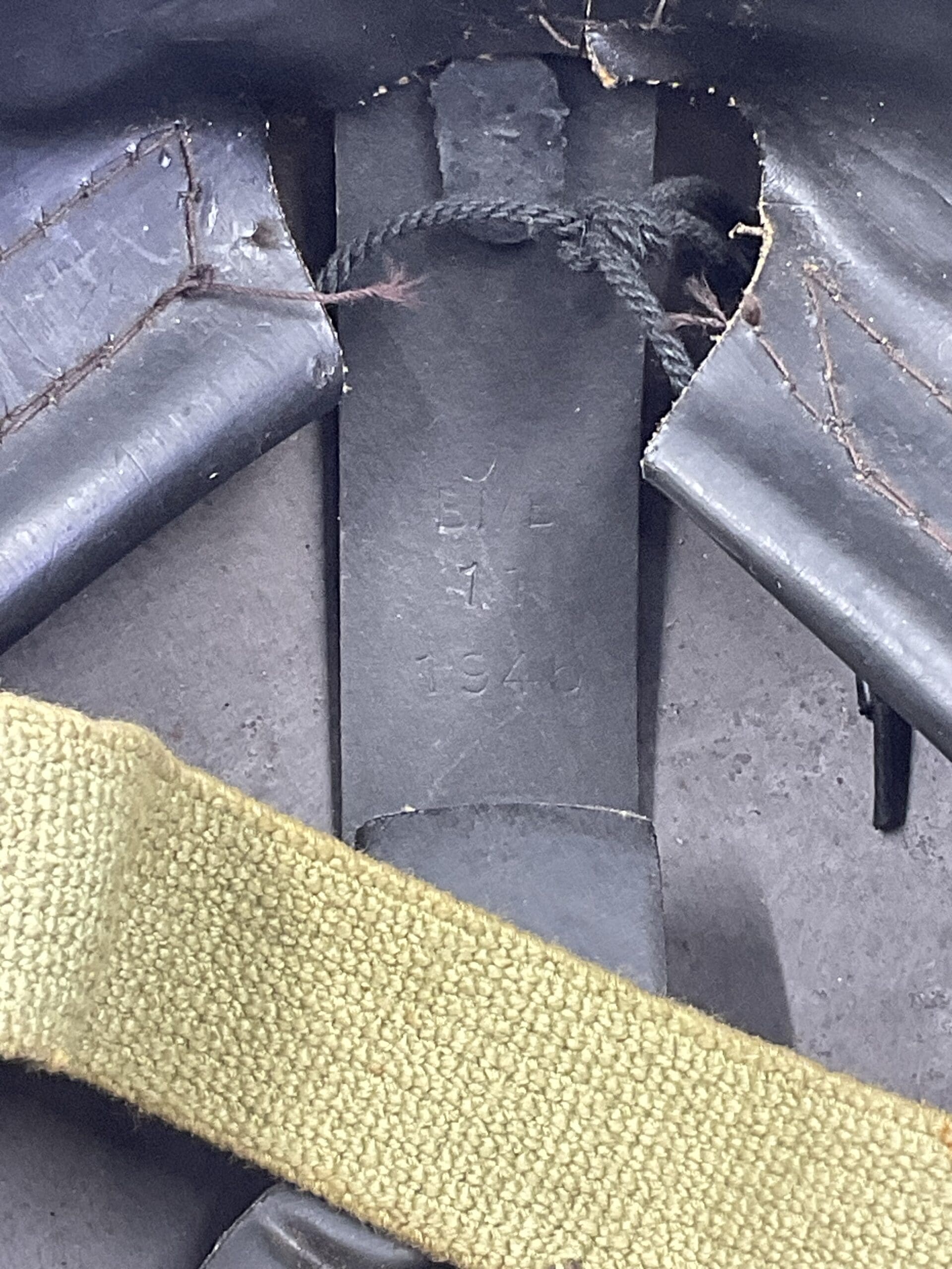 WW2 British Royal Armoured Corps Helmet BMB 1945 Dated WW2 British Royal Armoured Corps Helmet BMB 1945 Dated