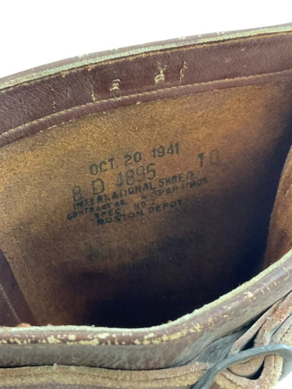 WW2 US Philippines Scout Named High Boots Size 8D