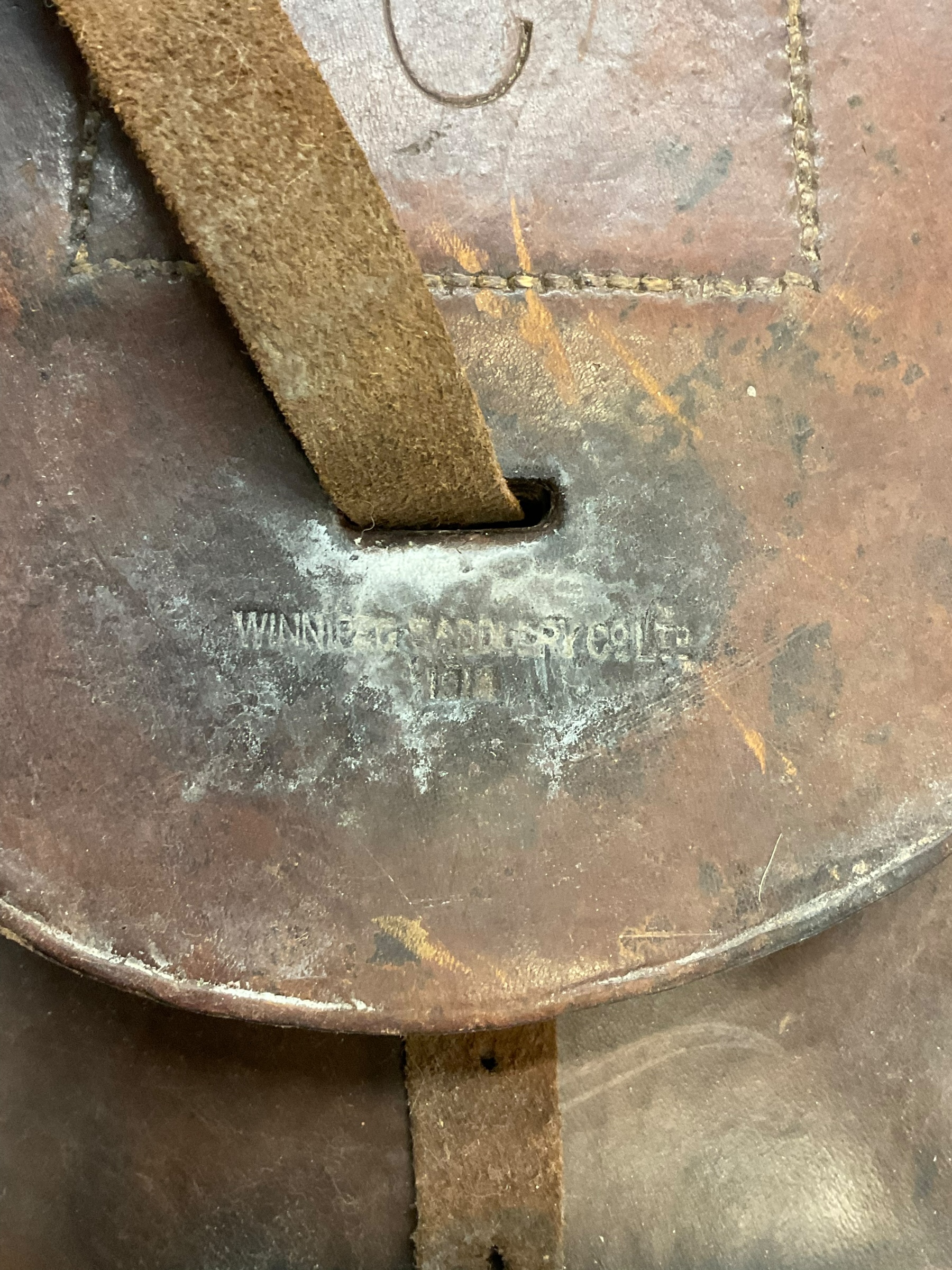 WW1 Canadian CEF Cavalry Saddle 1914 Dated C Broad Arrowed Complete WW1 Canadian CEF Cavalry Saddle 1914 Dated C Broad Arrowed Complete