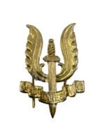 Belgian Belgium Special Air Service SAS Gold Cap Badge