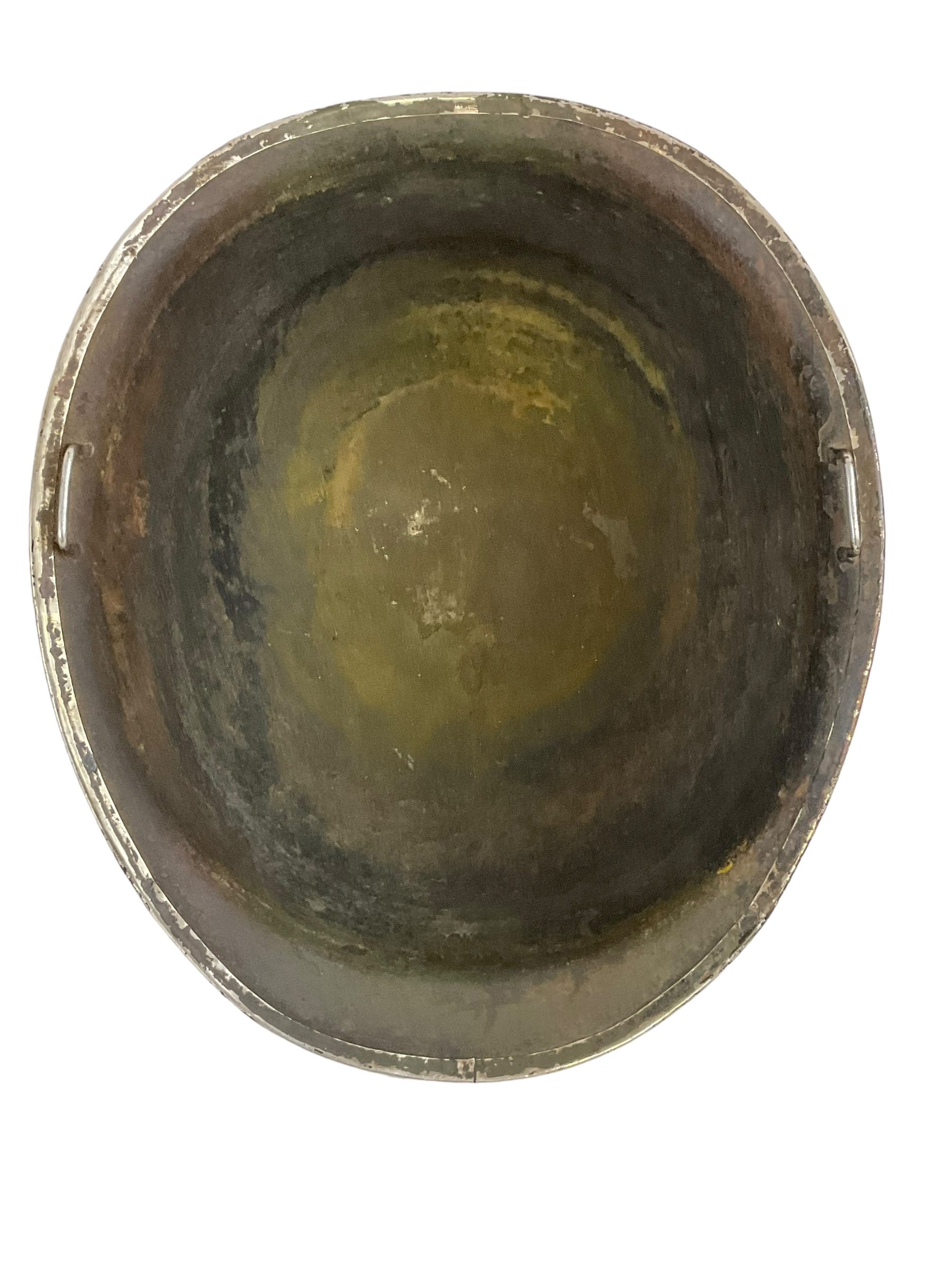 WW2 US M1 Steel Helmet Front Seam Fixed Bail with Cut Down Liner WW2 US M1 Steel Helmet Front Seam Fixed Bail with Cut Down Liner