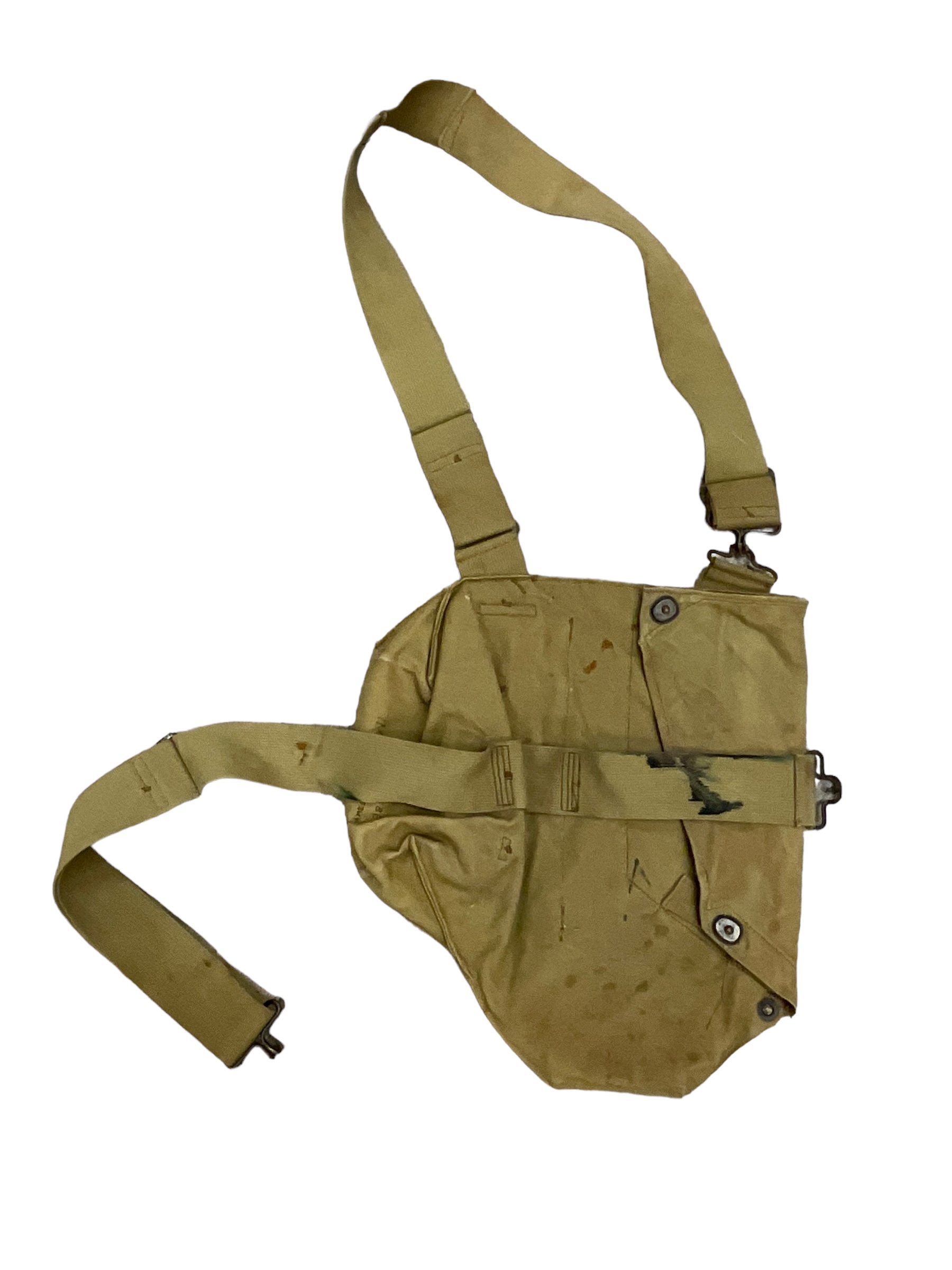 WW2 US Army M2A2 Gas Mask Carry Bag EMPTY Named with Research WW2 US Army M2A2 Gas Mask Carry Bag EMPTY Named with Research