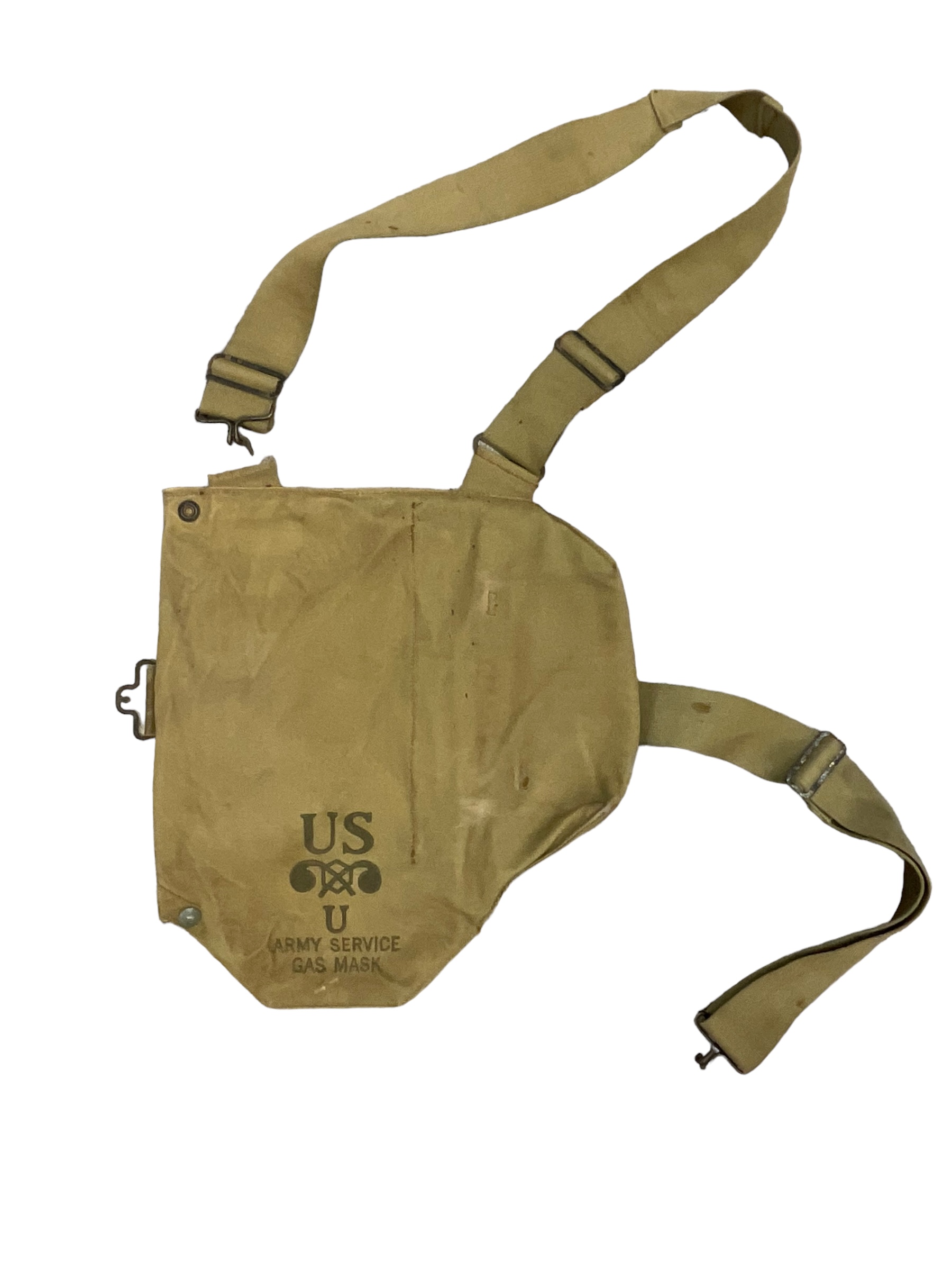 WW2 US Army M2A2 Gas Mask Carry Bag EMPTY Named with Research WW2 US Army M2A2 Gas Mask Carry Bag EMPTY Named with Research