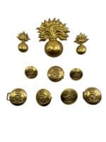 British Victorian Artillery Officers Cap Badge Collars Buttons and Cape Closure Lot British Victorian Artillery Officers Cap Badge Collars Buttons and Cape Closure Lot