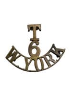 WW1 British BEF 6th Territorial West York Regiment Shoulder Title Insignia Single