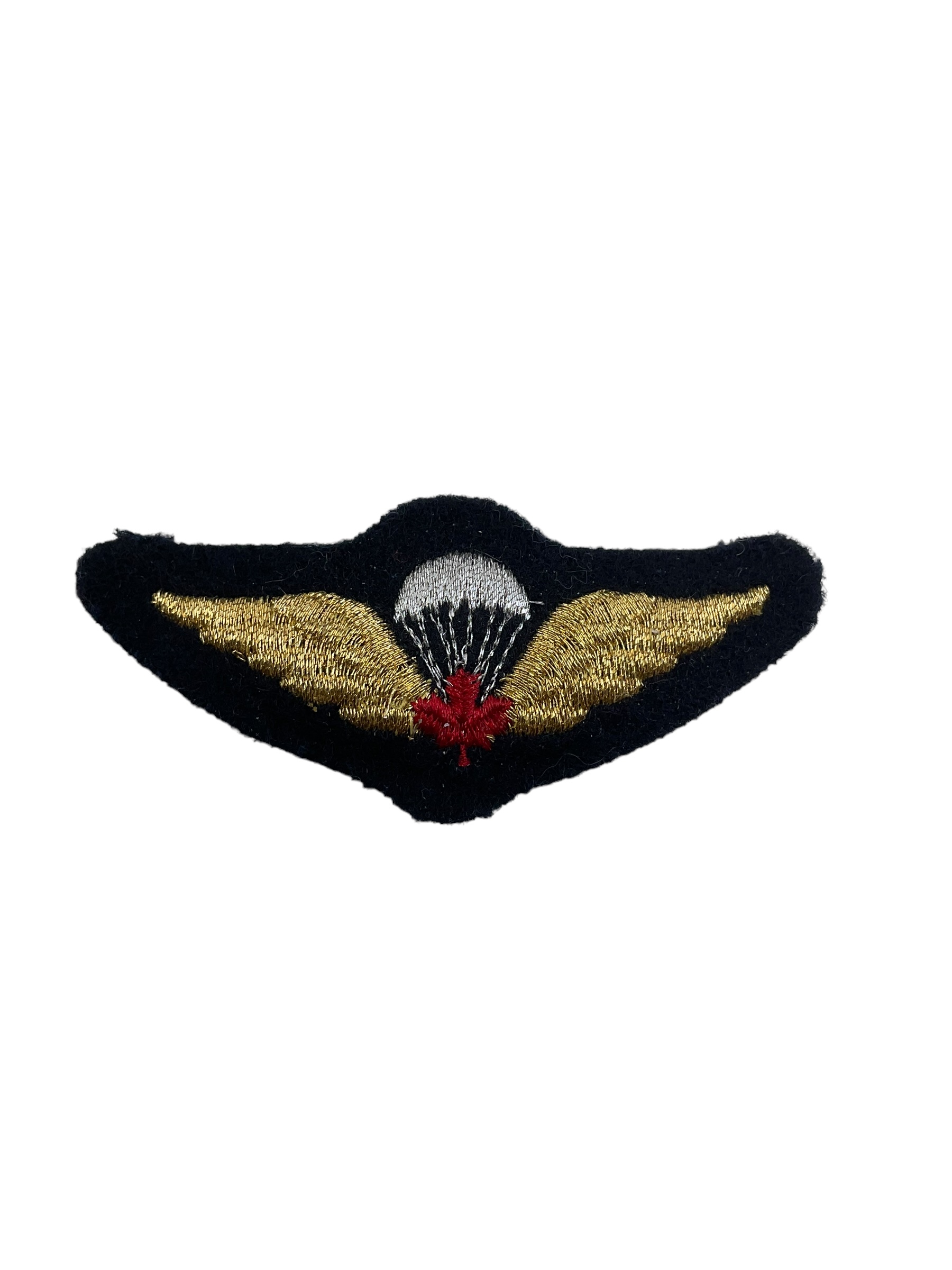 Canadian Forces Airborne Jump Wing Mylar with Red Leaf Miniature Canadian Forces Airborne Jump Wing Mylar with Red Leaf Miniature