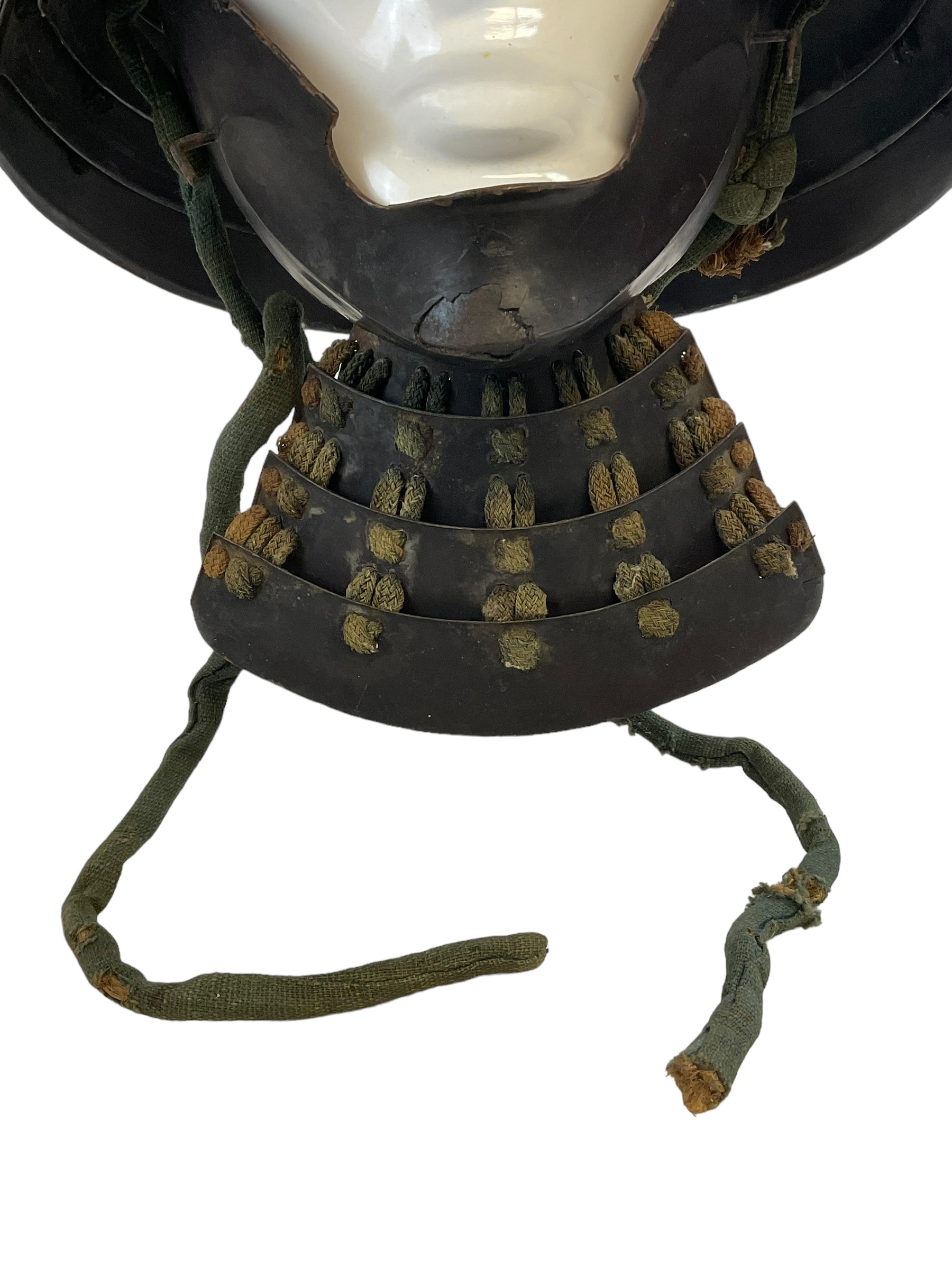 Original Antique Japanese Mid Edo Period Samurai Helmet & Chin Guard Original Antique Japanese Mid Edo Period Samurai Helmet & Chin Guard