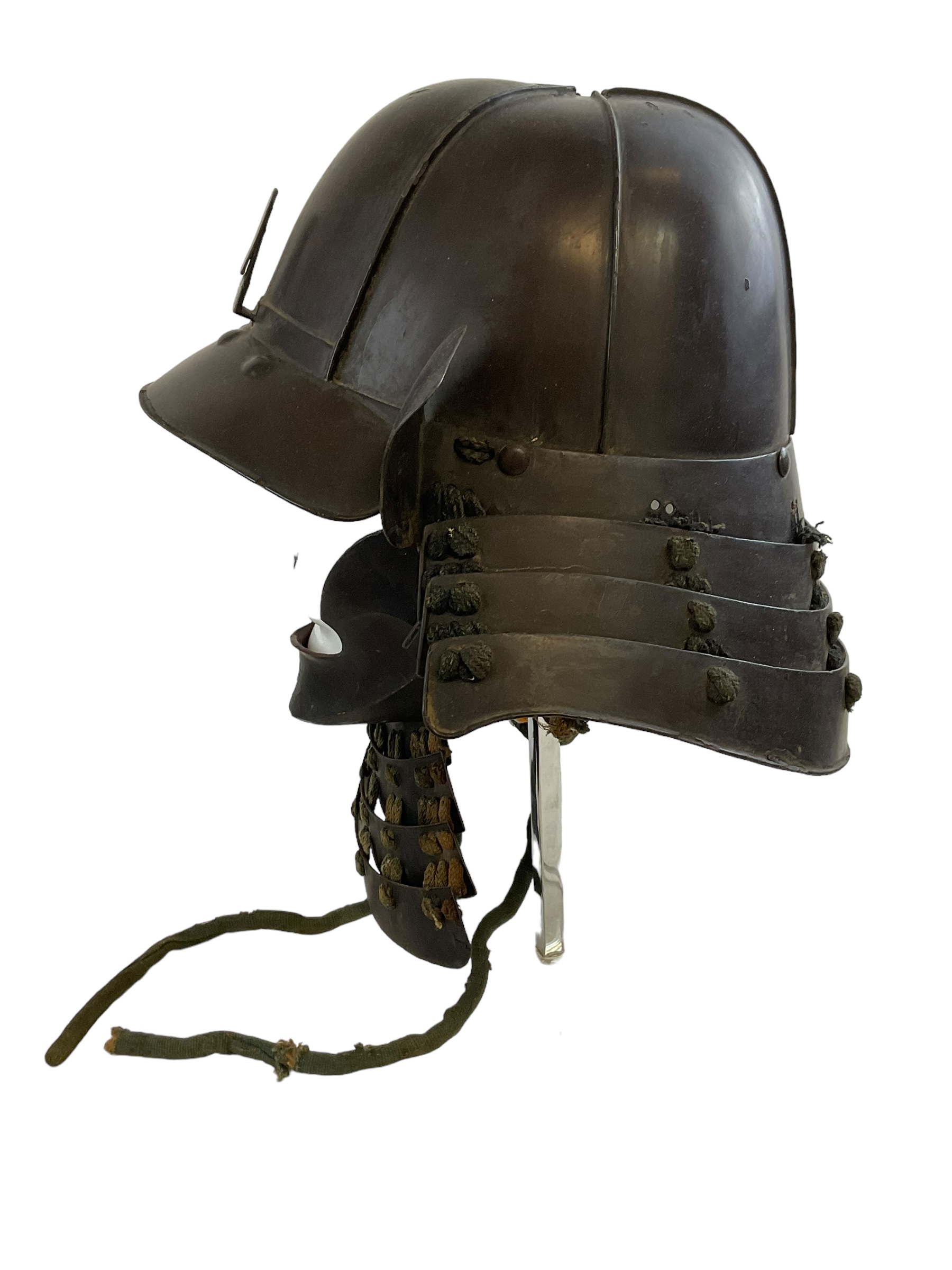 Original Antique Japanese Mid Edo Period Samurai Helmet & Chin Guard Original Antique Japanese Mid Edo Period Samurai Helmet & Chin Guard