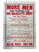WW1 British BEF Recruiting Poster 32 X 21 1915 Dated