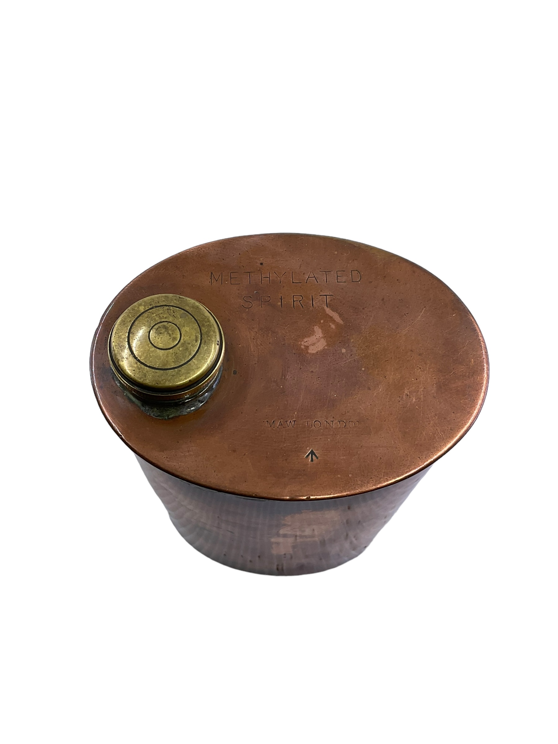 WW1 British Canadian AVC CAVC Veterinary Corps Methylated Spirits Copper Container EMPTY WW1 British Canadian AVC CAVC Veterinary Corps Methylated Spirits Copper Container EMPTY
