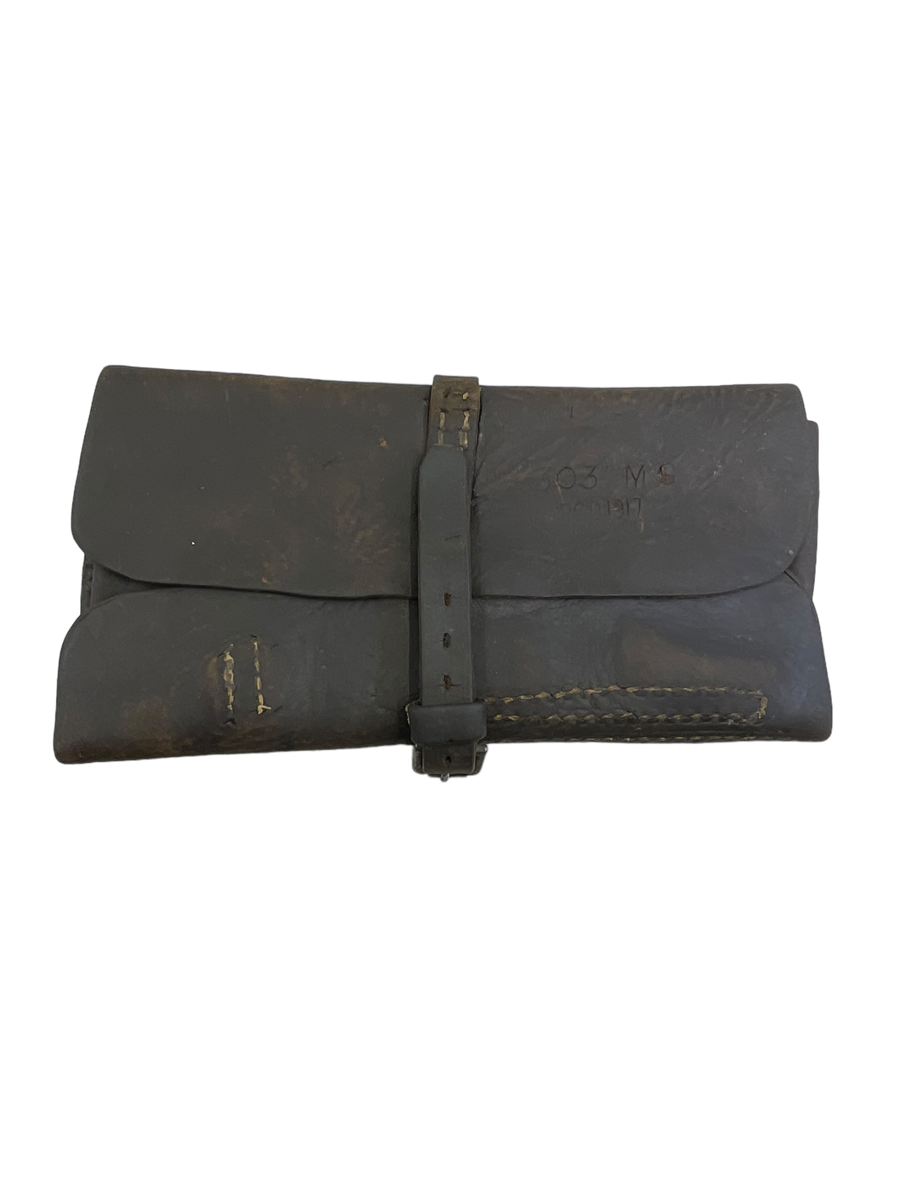 WW1 British Lewis Machine Gun Leather Tool Wallet 1917 Dated WW1 British Lewis Machine Gun Leather Tool Wallet 1917 Dated