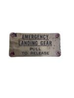 US Aircraft Emergency Landing Gear Instructions Data Tag US Aircraft Emergency Landing Gear Instructions Data Tag