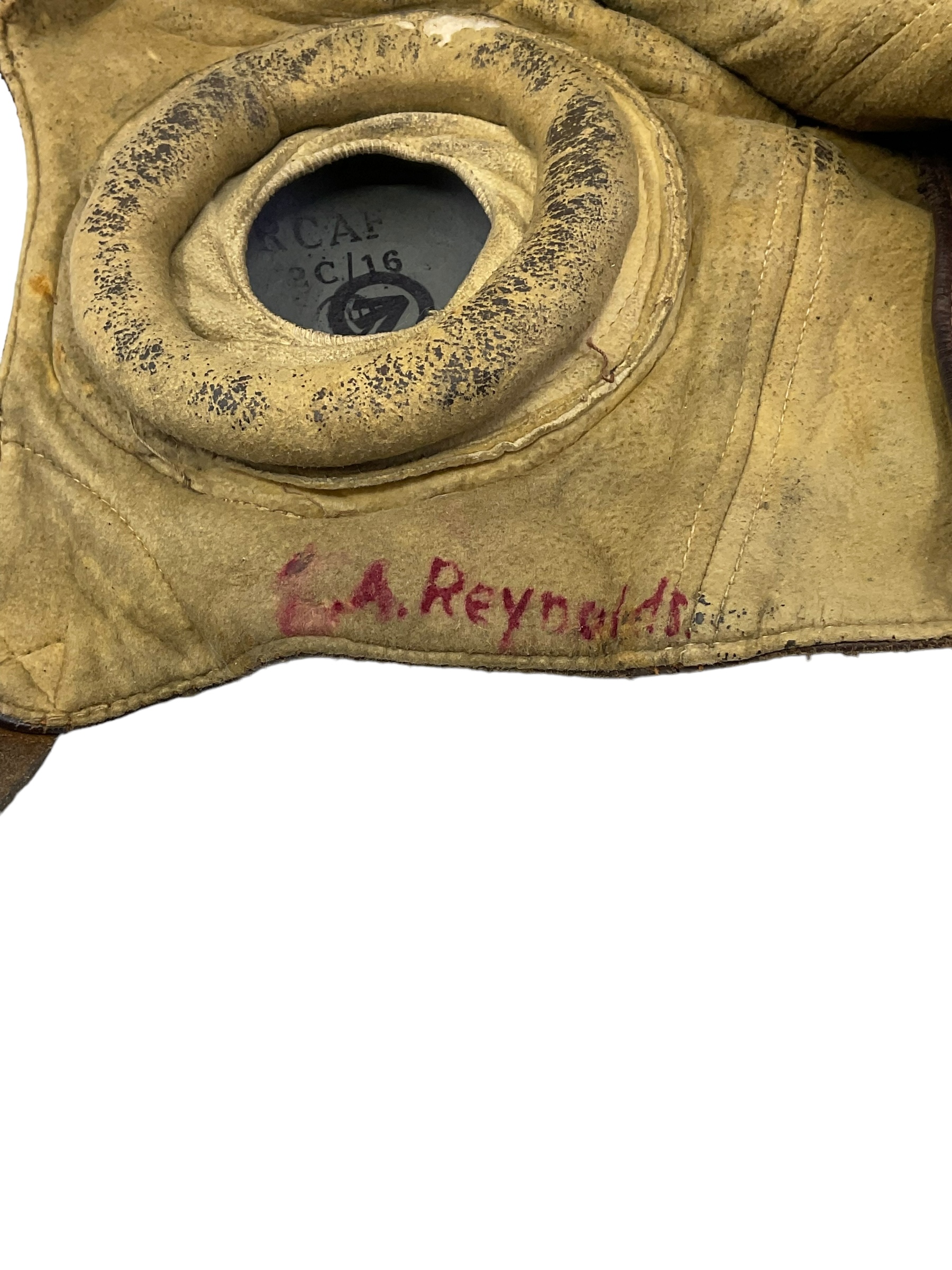 WW2 Canadian RCAF Type B Leather Flying Helmet Named WW2 Canadian RCAF Type B Leather Flying Helmet Named