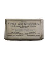 WW2 US Army Carlisle Small First Aid Dressing Cardboard With Contents