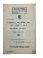 WW2 Canadian Army No. 3 Layout Of Field Defences 1941 Training Manual WW2 Canadian Army No. 3 Layout Of Field Defences 1941 Training Manual