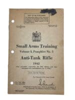 WW2 Canadian Army Vol 1 No. 5 Anti-Tank Rifle 1942 Training Manual