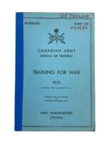 Canadian Forces Training For War 1950 Training Manual