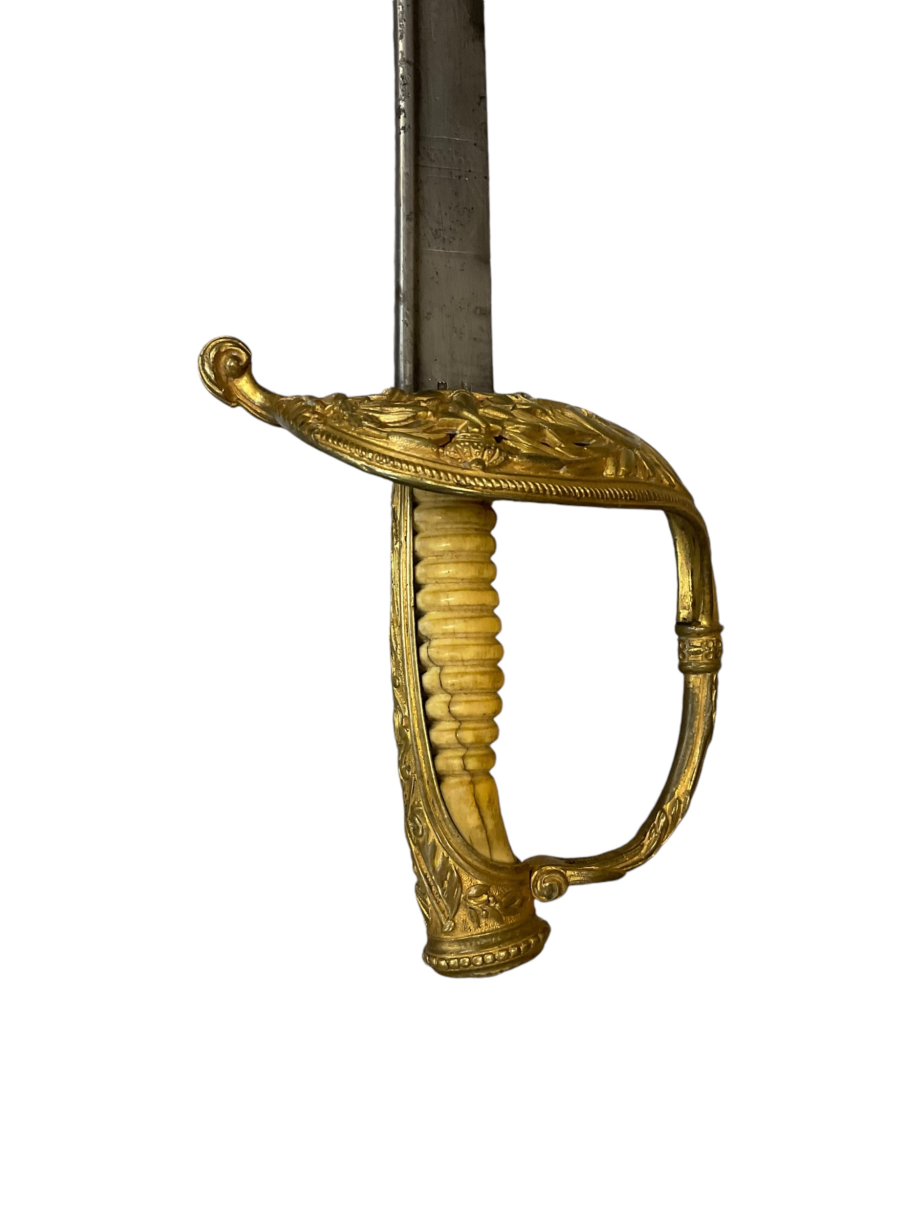 French Napoleonic Navy Officers Sword with Scabbard Bone Handle 26 Inch Blade French Napoleonic Navy Officers Sword with Scabbard Bone Handle 26 Inch Blade
