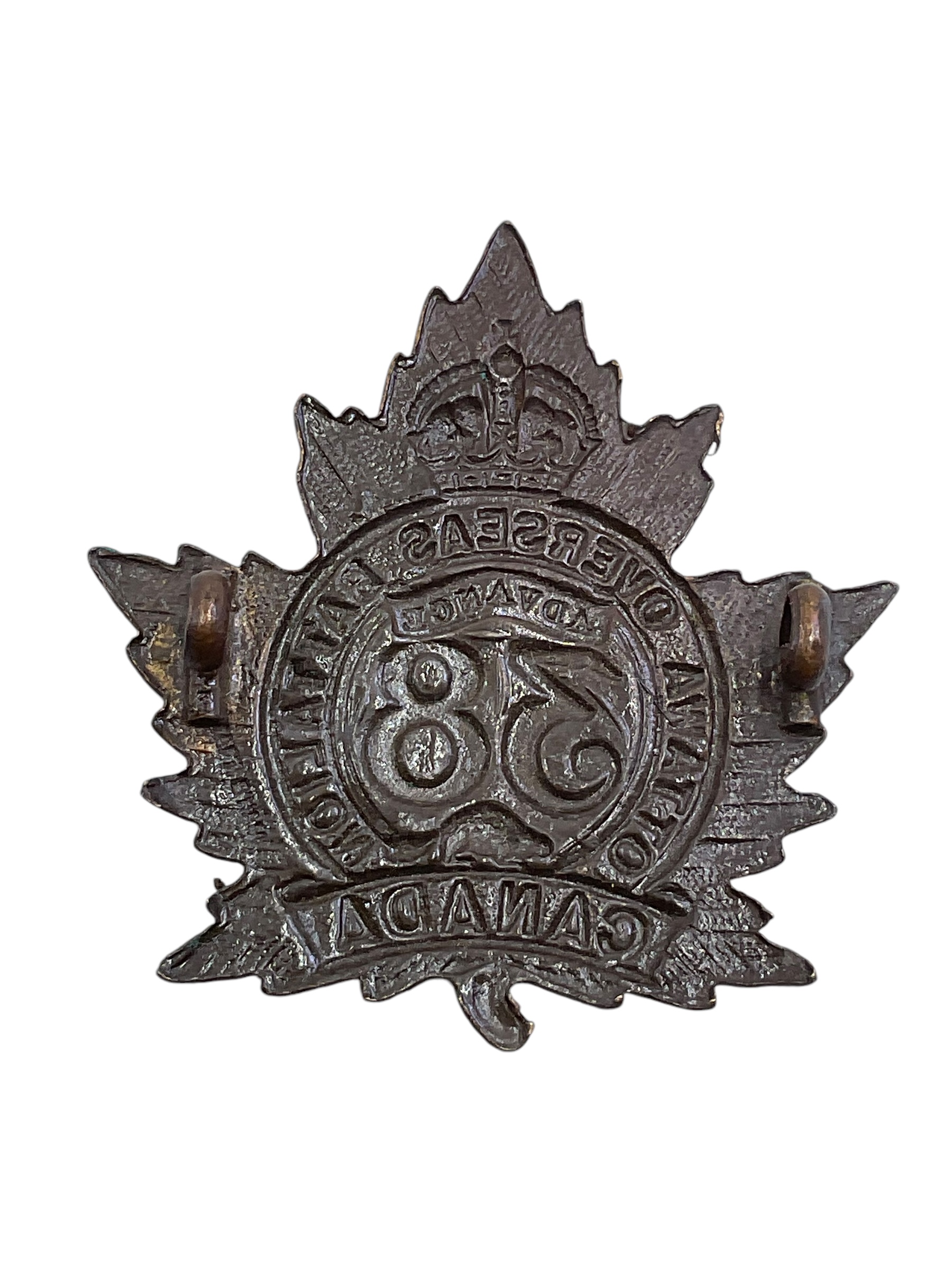 WW1 Canadian CEF 38th Battalion Cap Badge WW1 Canadian CEF 38th Battalion Cap Badge
