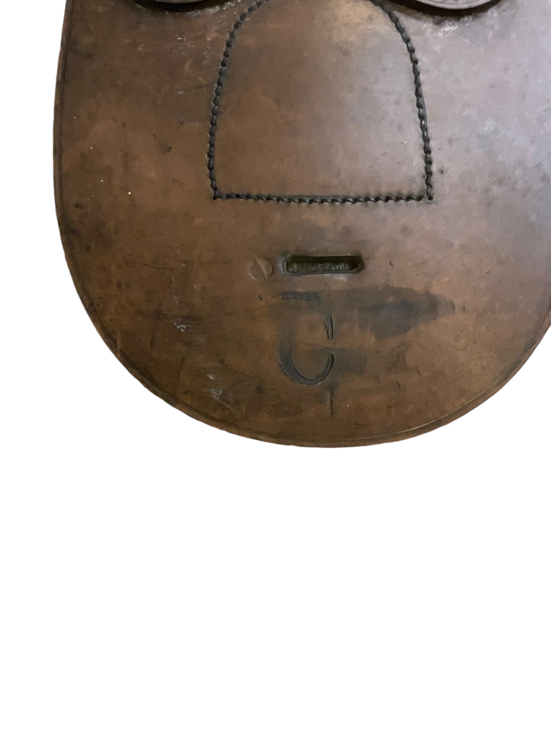 WW1 British Leather Officers Cavalry Horseshoe Carrier Maker Marked Issac Campbell WW1 British Leather Officers Cavalry Horseshoe Carrier Maker Marked Issac Campbell