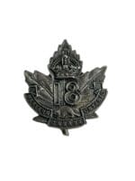 WW1 Canadian CEF 18th Battalion Sterling Silver Lapel Pin Badge