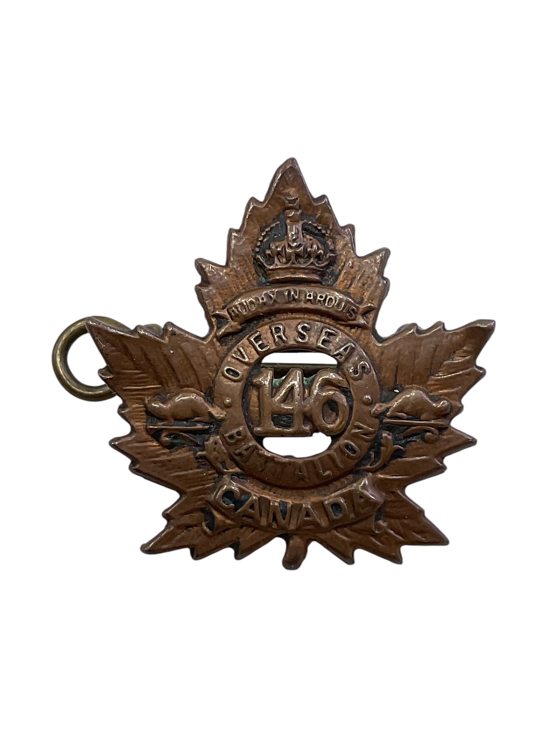 WW1 Canadian CEF 146th Battalion Collar Badge Insignia Single WW1 Canadian CEF 146th Battalion Collar Badge Insignia Single
