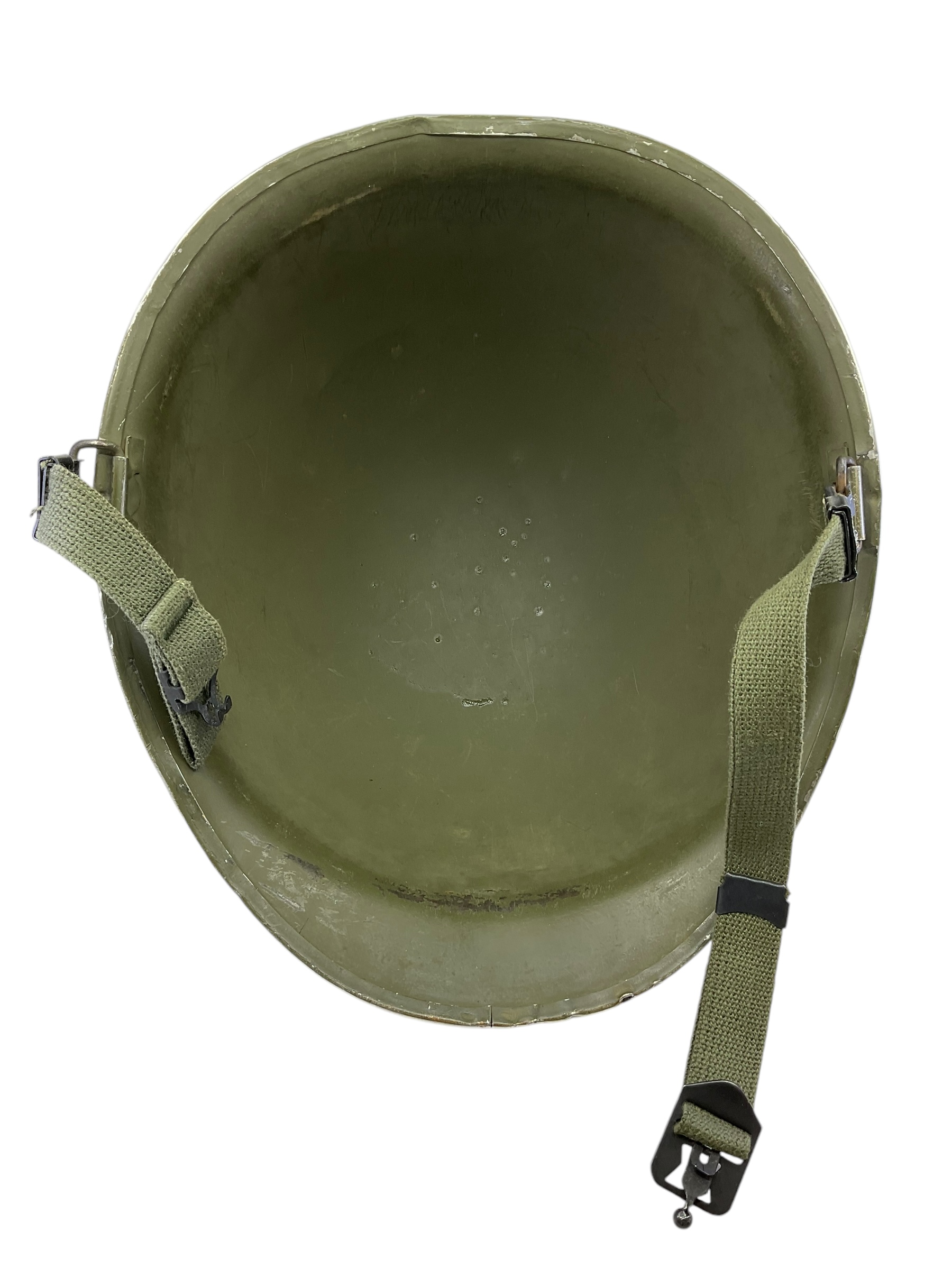 WW2 Korean War US Steel Helmet Front Seam Swivel Bale Westinghouse Liner WW2 Korean War US Steel Helmet Front Seam Swivel Bale Westinghouse Liner