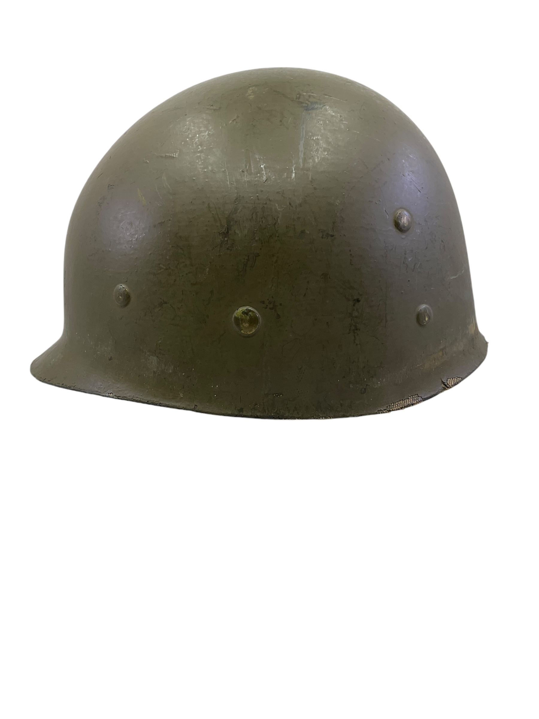 WW2 Korean War US Steel Helmet Front Seam Swivel Bale Westinghouse Liner WW2 Korean War US Steel Helmet Front Seam Swivel Bale Westinghouse Liner