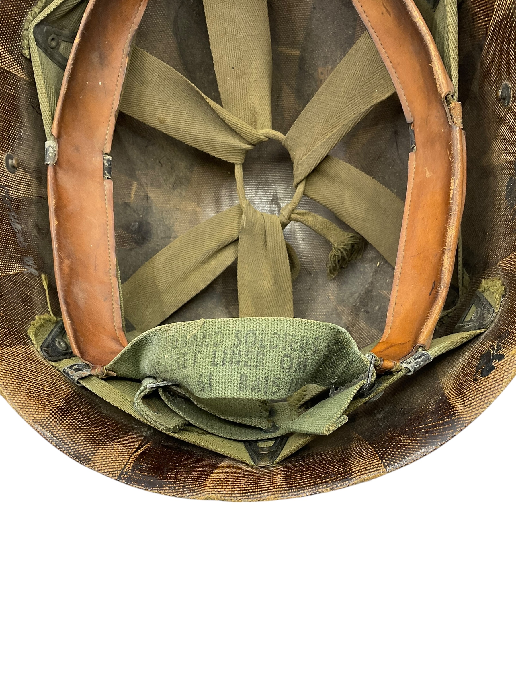 WW2 Korean War US Steel Helmet Front Seam Swivel Bale Westinghouse Liner WW2 Korean War US Steel Helmet Front Seam Swivel Bale Westinghouse Liner