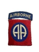 WW2 US 82nd Airborne SSI Shoulder Sleeve Insignia Snow Back Single