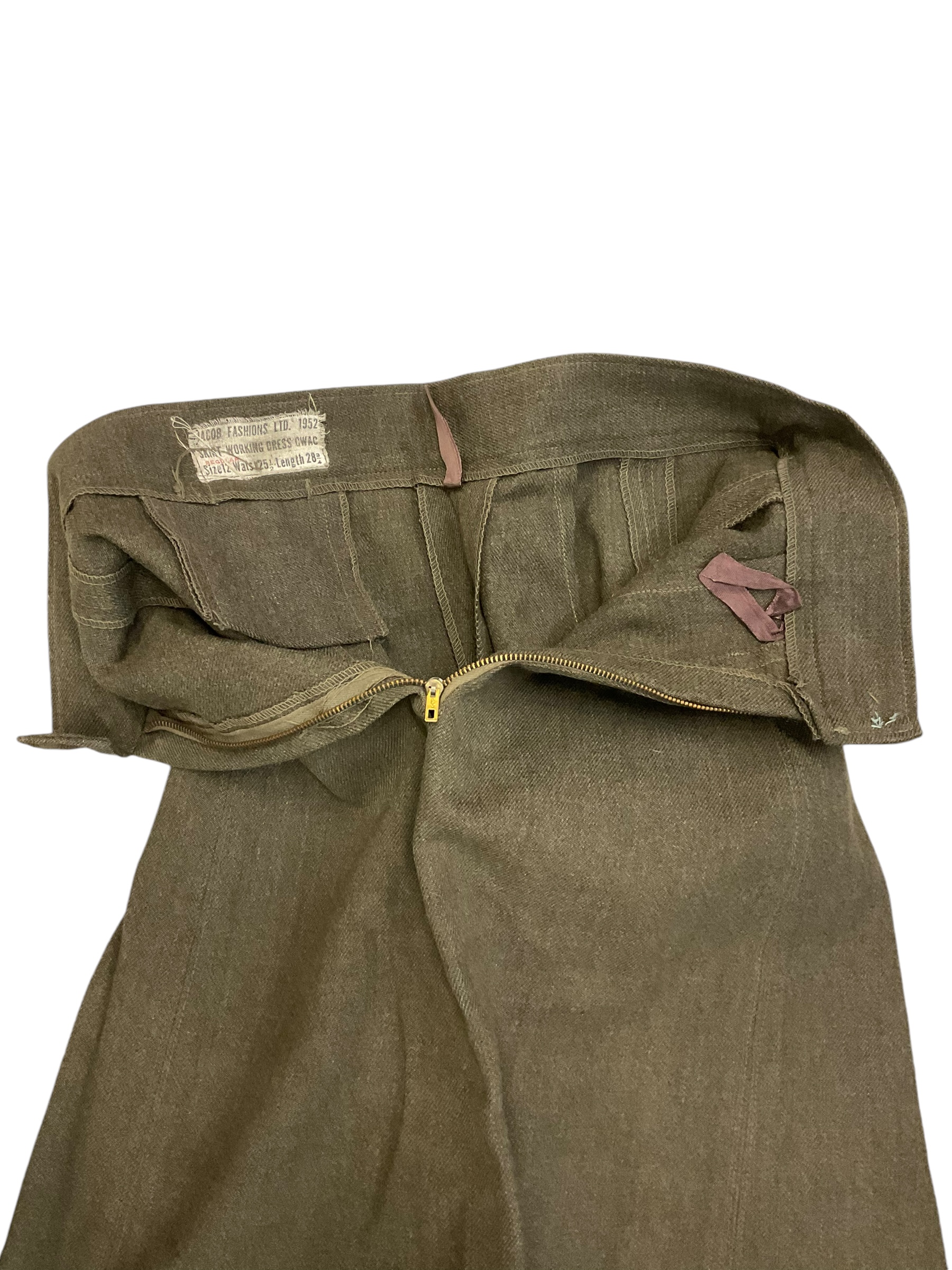 Canadian Army Korean War CWAC Women's Army Corps Skirt Size 12 Dated 1952 Canadian Army Korean War CWAC Women's Army Corps Skirt Size 12 Dated 1952